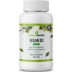 Vegan Vitamine D3 - 25 mcg - Cholecalciferol uit Algen - 100 capsules