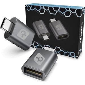 Teeco USB C naar USB A Adapter - 2 Stuks - 10Gbps - Space Grey