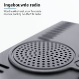 Teeco - Wekkerradio - Antraciet - Digitale wekker met projectie en telefoon opladen