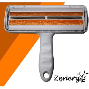 Zenergy Luxe Huisdierhaar verwijderaar - Hondenhaar - Kattenhaar - Pluizenborstel - Ontharingsborstel - Premium handvat - Huisdier - Oranje