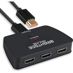 Brightside HDMI switch – 3 ingangen 1 uitgang – 4K@60hz – HDMI kabel inbegrepen