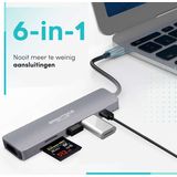 Brightside USB hub 3.0 - 6 in 1 USB C hub HDMI - USB splitter - SD kaartlezer