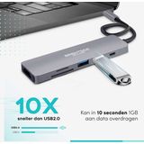 Brightside USB hub 3.0 - 6 in 1 USB C hub HDMI - USB splitter - SD kaartlezer