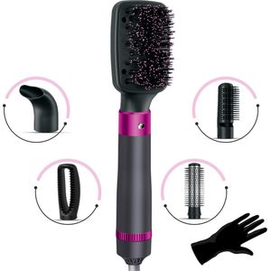 5-in-1 - Haardroger met Borstel - Fohnborstel - Warmteborstel - Warmeluchtborstel - Stijlborstel