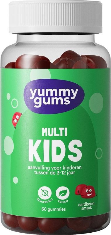 Yummygums - Kids - suikervrij - multivitamine - gummies - Vitamine D3, Vitamine B12, vitamine C - 60 stuks
