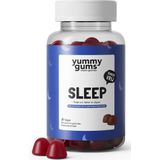 Yummygums Sleep Slaap - Goede Nachtrust - Melatonine, Passiebloem, Meidoorn, Kamille - Bosbessensmaak - yummy gums - geen capsule, poeder of tablet - Vegan - Suikervrij - 60 gummies (Lekker slapen, uitgerust wakker worden)