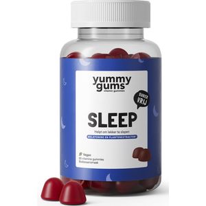 Yummygums Sleep Slaap - Goede Nachtrust - Melatonine, Passiebloem, Meidoorn, Kamille - Bosbessensmaak - Vegan - Suikervrij - Yummy gums - 60 gummies