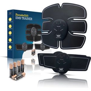 Ferodelli Buikspiertrainer - Ems Trainer - Elektrisch - Ems - Spierstimulator - Sixpack Trainer - Afvallen - Inclusief Gratis Batterijen