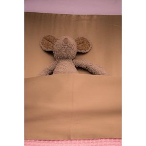 Taupe ""Silky Sleep Baby"" Bovenlakentje met Zijden Hoofdeinde - Afmeting 75x100cm - 70% Katoen 30% Zijden - Voorkomt Nacht Schuren, Kale Plekken, Haaruitval en Klitten - Hypoallergeen & Isolerend - Vocht- & Temperatuurregulerend - Kinder Beddengoed