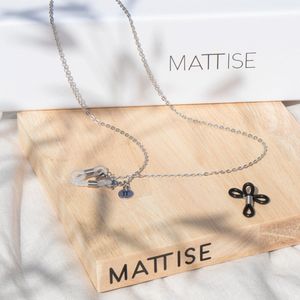 MATTISE Zilver Unisex Staal Geschakelde Brillenkoord — Brillenkoordje Dames en Heren — Zilveren Lang Zonnebril Koordje — Brilketting Brilkoord