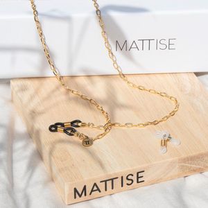MATTISE® Brillenkoord Goud met Schakels — 100% RVS & Unisex Brillenkoorden voor Dames en Heren — Brillenketting met Extra Lusjes