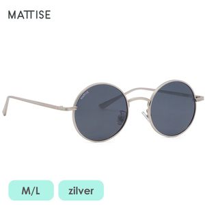 MATTISE Zilver Unisex Gepolariseerde Zonnebril van Staal — M/L Zonnebril Heren Dames — Hippie Bril Gepolariseerd — Zonnebrillen Brillen
