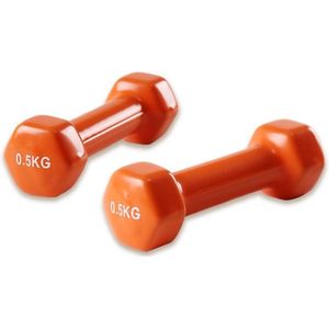 FOXFIT- Dumbbell set - 2 x 0.5KG - Rubber - Oranje