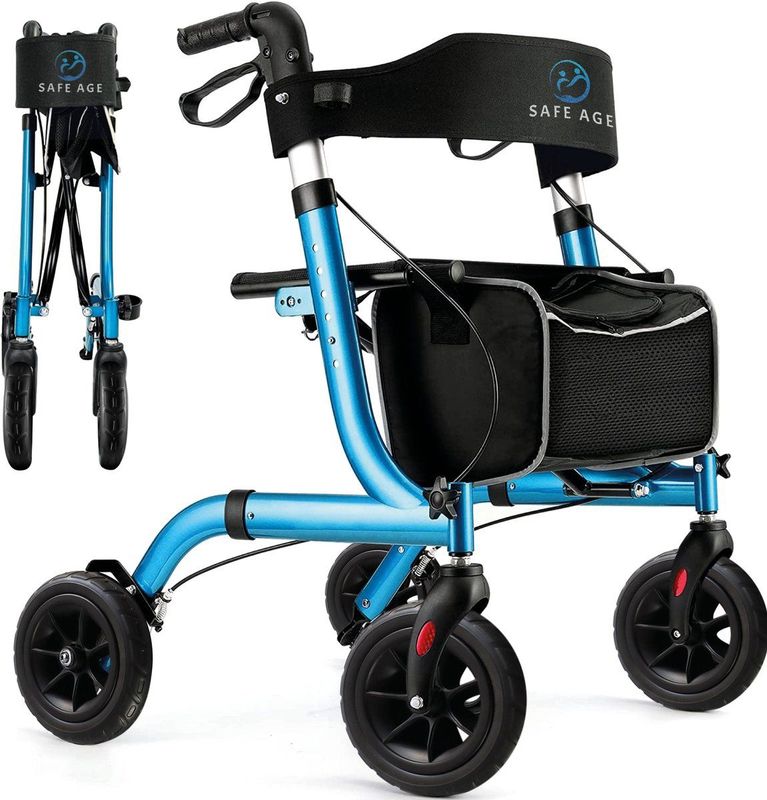 Safe Age - Rollator - Lichtgewicht - Opvouwbaar - Zitfunctie - Aluminium