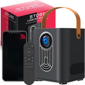 STOBE® Comfort Beamer - Wifi Mini Beamer - Streamen vanaf je telefoon met wifi - Full HD - 300ANSI lumen - HDMI - Bluetooth - Projector