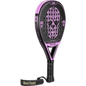 Skull Padel V100 Roze - Kinder Padel Racket - Roze Zwart - Comfort - Carbon - Kind - Kids