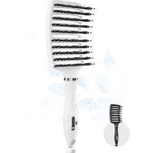 MOONIE'S® Anti Klit Haarborstel - Curved - Wit
