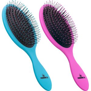 Moonie's Anti Klit Haarborstel - Duo pack - Ronde Borstel - Blauw/Roze