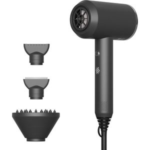 Ace & Taylor - Fohn - Ionische Föhn met Diffuser – Professionele Haardroger – 3 Warmtestanden – Coolshot & 3 Opzetstukken – Zwart (HB228)