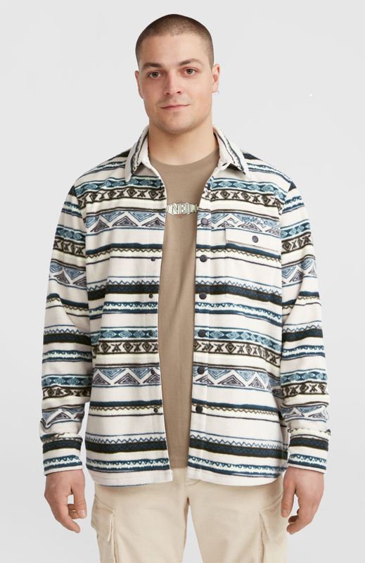 O'Neill - Men Superfleece - Overhemd - Grey Ikat Stripe - 70% Gerecycled Polyester