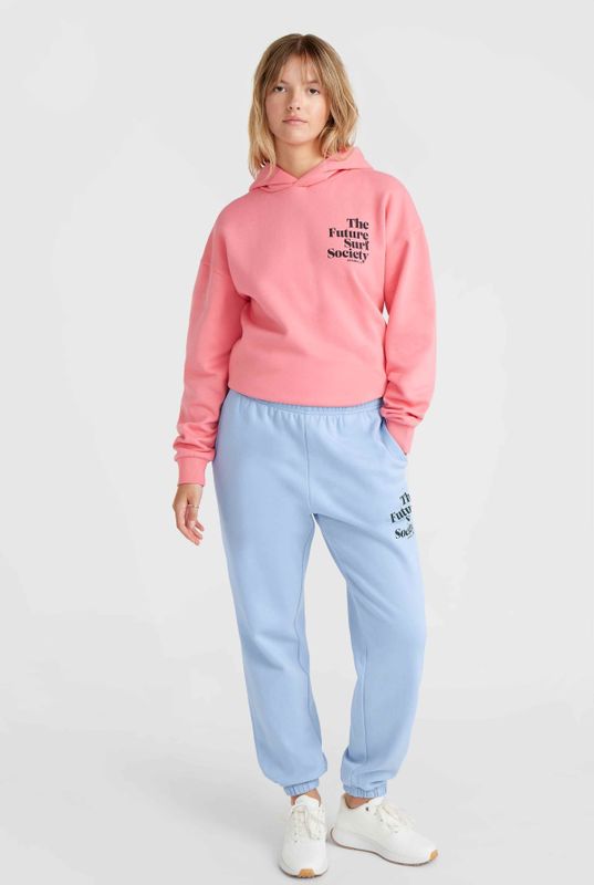 O'NEILL - Broek - Lichtblauw/Zwart - Sweatstof - Tapered - High Waist - 7/8 Lengte