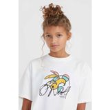 O'NEILL - Shirt - Blauw/Oranje/Zwart/Wit - Jersey - Ronde Hals, Logoprint, Halve Mouw