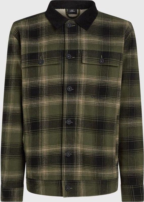 Tussenjas - Katoenflanel - Groen - Fleece Voering - Waterafstotende Coating