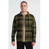 O'Neill - Flannel Check - Overhemd - Green Check - 100% Katoen, Regular Fit, Rolkraag, Drukknoopsluiting