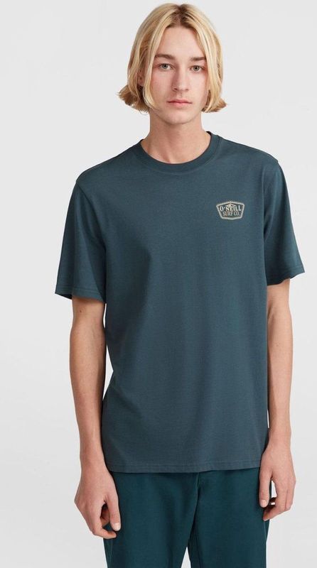 T-shirt - Chest Print - Katoen - Regular Fit - Zwart