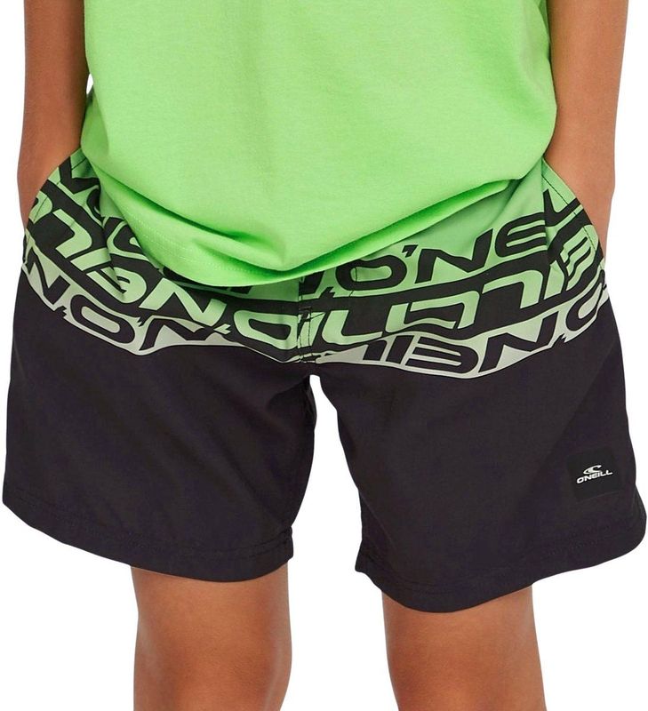 O'Neill Cali 14 Zwemshort Jongens - Zwart - Groen - Wit