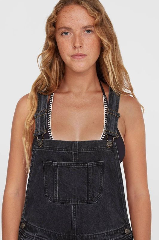 O'Neill - Essentials Twill Dungaree - Dames - Zwart - 100% Katoen