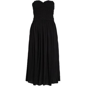 O'Neill - A-lijn Jurk - Zwart - Viscose - Mouwloos met Hartvormige Kraag
