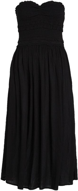 O'Neill - A-lijn Jurk - Zwart - Viscose - Mouwloos met Hartvormige Kraag