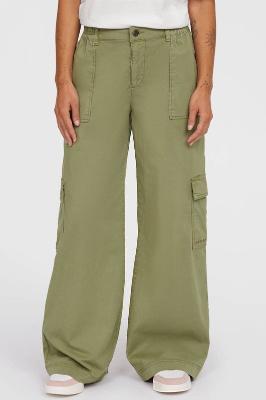 Brexton Cargobroek - Effen Katoen - Hoge Taille - Lange Pasvorm