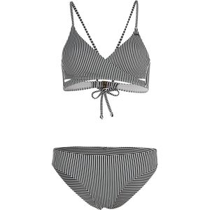 O'Neill Dames Bikini Set Baay Maoi Zwart/Wit Gestreept - TACTEL® - Bralette met Medium Ondersteuning