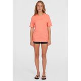 T-shirt - Essentials Script - Zomerkleur - Regular Fit - Geribde Ronde Hals