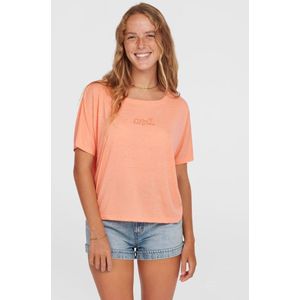 O'Neill - Essentials Script Drape T-shirt - Beige - 85% Polyester, 15% Linnen