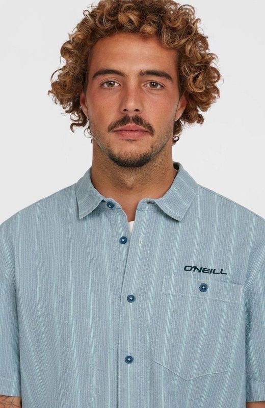 O'Neill - Jacquard Stripe Shirt - Heren - Blauw - Katoen