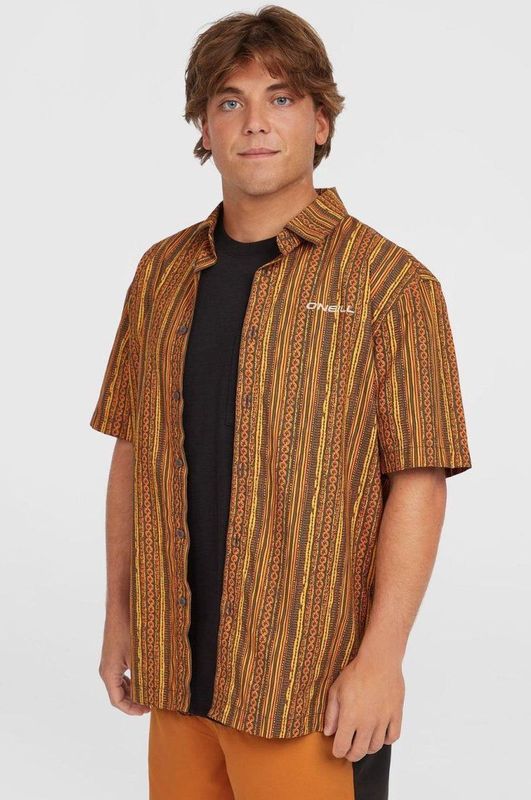 O'Neill Print Shirt - Heren - Oranje - Poplin-Katoen