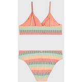 O'Neill - Crop Bikini Bralette - Oranje/Blauw - Vaste Bandjes - Uitneembare Pads