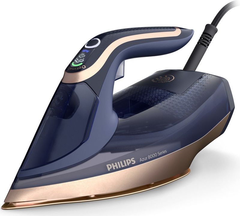 Philips Stoomstrijkijzer Kleding DST8050/20 Azur - Zelfreinigend - Verticaal Strijken Mogelijk - Lang Snoer - Druppelstop - Donkerblauw