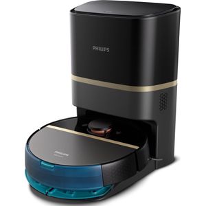 Philips HomeRun Aqua 7000 Series XU7100/01 - Robotstofzuiger met Dweilfunctie - Incl. Laadstation - Zwart / Goud - App Connected
