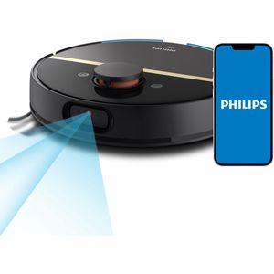 Philips HomeRun Aqua 7000 Series XU7000/01 - Robotstofzuiger met Dweilfunctie - Zwart / Goud - App Connected