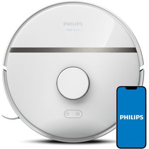 Philips HomeRun Aqua 3000 Series XU3000/02 - Robotstofzuiger met Dweilfunctie - Wit / Metallic - App Connected