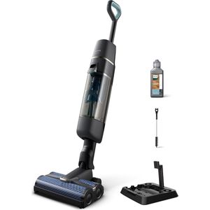 Philips Steelstofzuiger met Dweilfunctie XW7110/01 - Stofzuigen en Dweilen - Draadloos - Zonder Zak - Alle Vloertypen – LCD Scherm – Zelfreinigend - Grijs