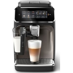 Philips Kaffeevollautomat EP3347/90 3300 Series, 6 Kaffeespezialitäten, mit LatteGo-Milchsystem, Schwarz verchromt