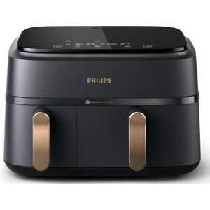 Philips 3000 Serie Airfryer NA352/04 Doppelkorb, Varmluftsteger, 9 L, 1,5 kg, Rapid Air, 40 °C, 200 °C