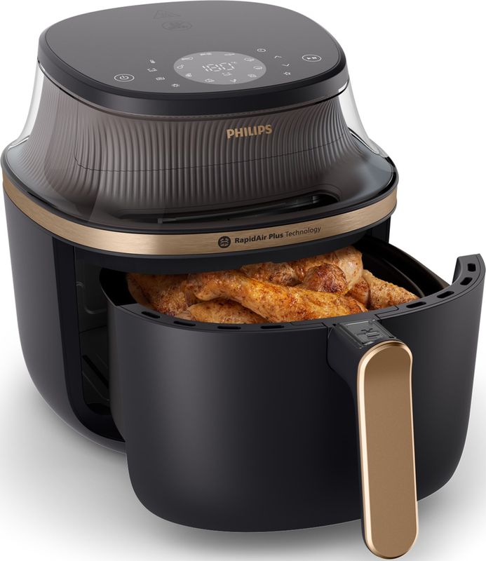 Philips 3000 Series Airfryer - NA331/00 - Kijkvenster - RapidAir Plus - 6.2L - Tot 5 Personen - Zwart