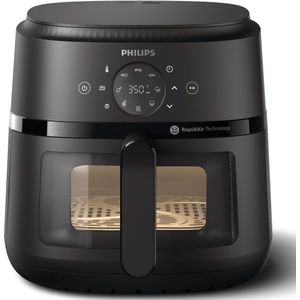 Philips 2000 Series Airfryer - NA230/00 - Kijkvenster - RapidAir - 6.2L - Tot 5 Personen - Zwart
