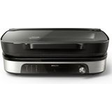 Philips Tafelgrill HD6212/90 - Rook- en aroma-infuser - Glazen deksel - 2400W